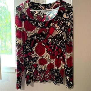 Chicos Travelers Top sz 2 M/L EUC